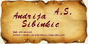 Andrija Sibinkić vizit kartica